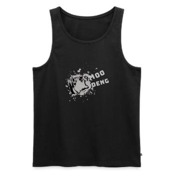 Moo Deng, Nilpferd, illustration, hippo - Männer Premium Bio Tank Top - Schwarz - Vorne - Michal (187cm)