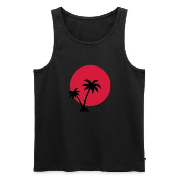 Palme mit Sonne - Männer Premium Bio Tank Top - Schwarz - Vorne - Michal (187cm)