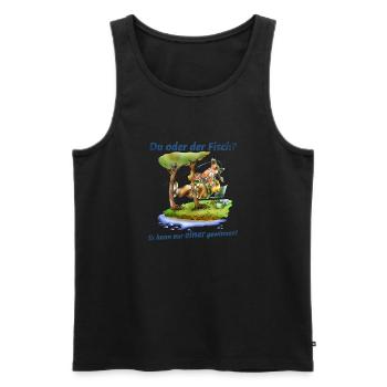 Es kann nur einer gewinnen - Männer Premium Bio Tank Top - Schwarz - Vorne - Michal (187cm)