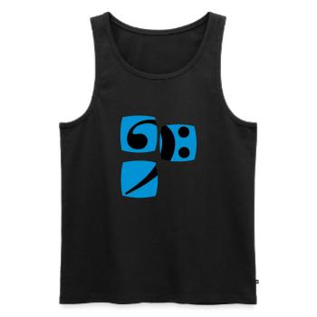 Bassschlüssel für Bassist und Bassistin zeigt euch - Männer Premium Bio Tank Top - Schwarz - Vorne - AI Model Male 178 light (178cm)