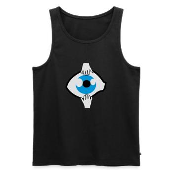 Auge auf - Männer Premium Bio Tank Top - Schwarz - Vorne - AI Model Male 178 light (178cm)
