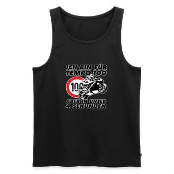 Motorrad Tempo 100 - Männer Premium Bio Tank Top - Schwarz - Vorne - Michal (187cm)