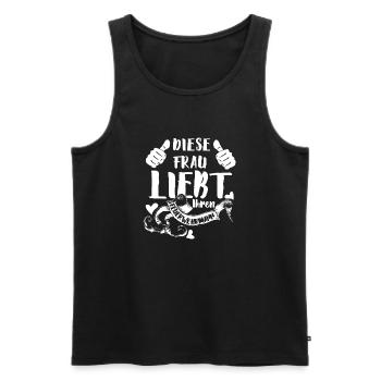 Frau vom Feuerwehrmann - Männer Premium Bio Tank Top - Schwarz - Vorne - Michal (187cm)