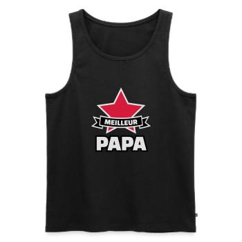 meilleur papa - Débardeur bio Premium Homme - noir - Devant - Michal (187cm)