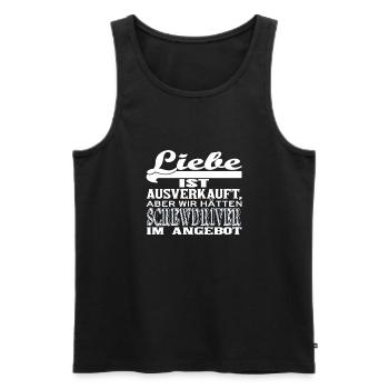Liebe ist ausverkauft SCREWDRIVER - Männer Premium Bio Tank Top - Schwarz - Vorne - Michal (187cm)