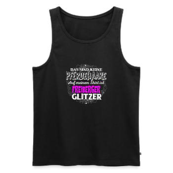 FREIBERGER - Glitzer - Männer Premium Bio Tank Top - Schwarz - Vorne - AI Model Male 178 light (178cm)