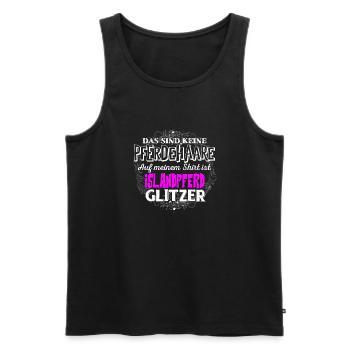 ISLANDPFERD - Glitzer - Männer Premium Bio Tank Top - Schwarz - Vorne - Michal (187cm)