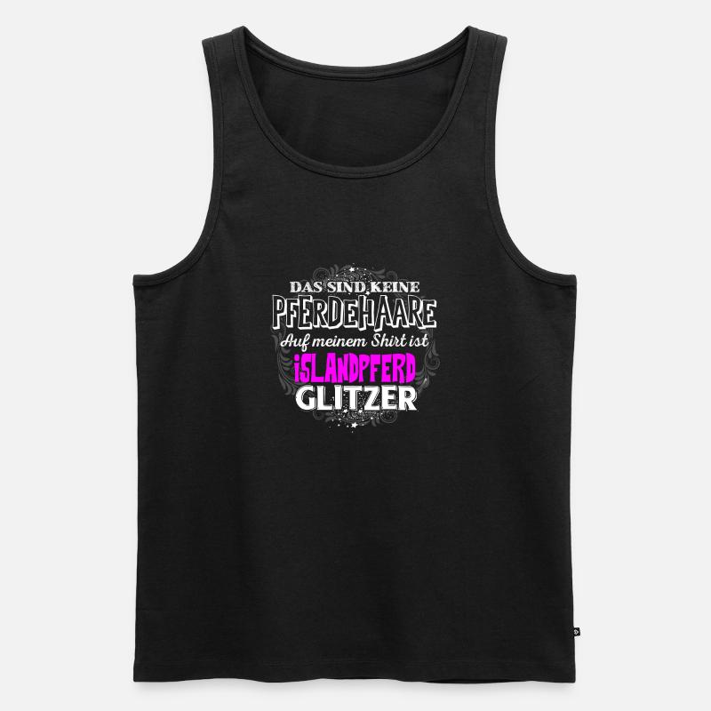 ISLANDPFERD - Glitzer - Männer Premium Bio Tank Top - Schwarz