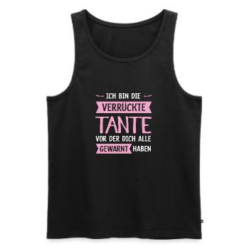 verrückte Tante - Männer Premium Bio Tank Top - Schwarz - Vorne - Michal (187cm)