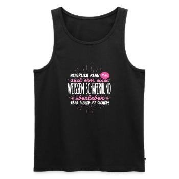 Niemals ohne WEISSEN SCHÄFERHUND - Männer Premium Bio Tank Top - Schwarz - Vorne - AI Model Male 178 light (178cm)