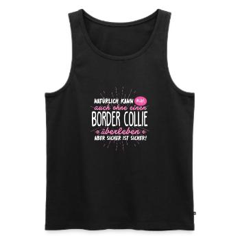 Border Collie Hund Hütehund Geschenk - Männer Premium Bio Tank Top - Schwarz - Vorne - AI Model Male 178 light (178cm)