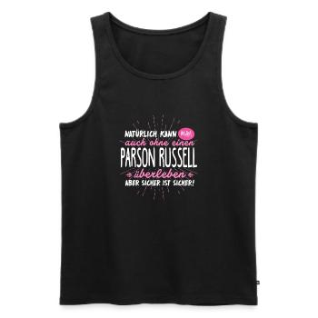 Niemals ohne PARSON RUSSELL - Männer Premium Bio Tank Top - Schwarz - Vorne - Michal (187cm)