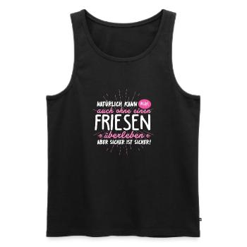 Niemals ohne FRIESEN - Männer Premium Bio Tank Top - Schwarz - Vorne - AI Model Male 178 light (178cm)