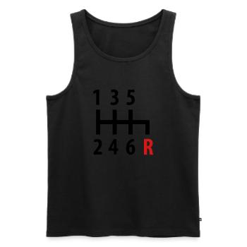 gear - Men's Premium Organic Tank Top - black - Front - AI Model Male 178 light (178cm)