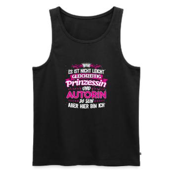 AUTORIN - gleichzeitig Prinzessin - Männer Premium Bio Tank Top - Schwarz - Vorne - Michal (187cm)