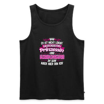 BÄCKEREIFACHVERKÄUFERIN - gleichzeitig Prinzessin - Männer Premium Bio Tank Top - Schwarz - Vorne - Michal (187cm)