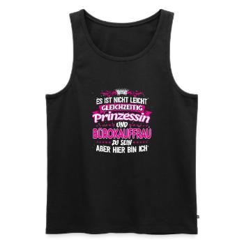 BÜROKAUFFRAU - gleichzeitig Prinzessin - Männer Premium Bio Tank Top - Schwarz - Vorne - Michal (187cm)