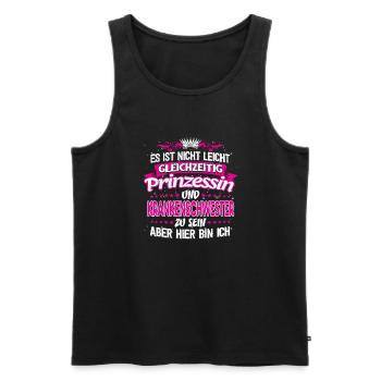 KRANKENSCHWESTER - gleichzeitig Prinzessin - Männer Premium Bio Tank Top - Schwarz - Vorne - Michal (187cm)