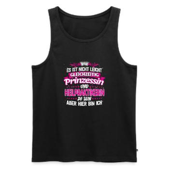 HEILPRAKTIKERIN - gleichzeitig Prinzessin - Männer Premium Bio Tank Top - Schwarz - Vorne - Michal (187cm)