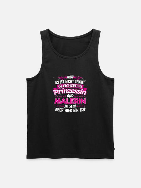 MALERIN - gleichzeitig Prinzessin - Männer Premium Bio Tank Top - Schwarz