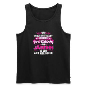 JÄGERIN - gleichzeitig Prinzessin - Männer Premium Bio Tank Top - Schwarz - Vorne - Michal (187cm)