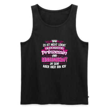 REINIGUNGSKRAFT - gleichzeitig Prinzessin - Männer Premium Bio Tank Top - Schwarz - Vorne - Michal (187cm)
