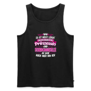 STEUERFACHANGESTELLTE - gleichzeitig Prinzessin - Männer Premium Bio Tank Top - Schwarz - Vorne - Michal (187cm)
