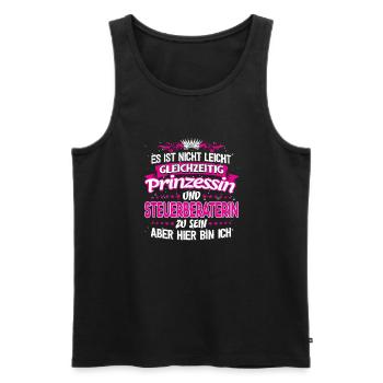 STEUERBERATERIN - gleichzeitig Prinzessin - Männer Premium Bio Tank Top - Schwarz - Vorne - Michal (187cm)