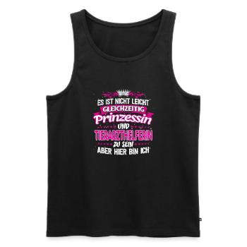 TIERARZTHELFERIN - gleichzeitig Prinzessin - Männer Premium Bio Tank Top - Schwarz - Vorne - Michal (187cm)
