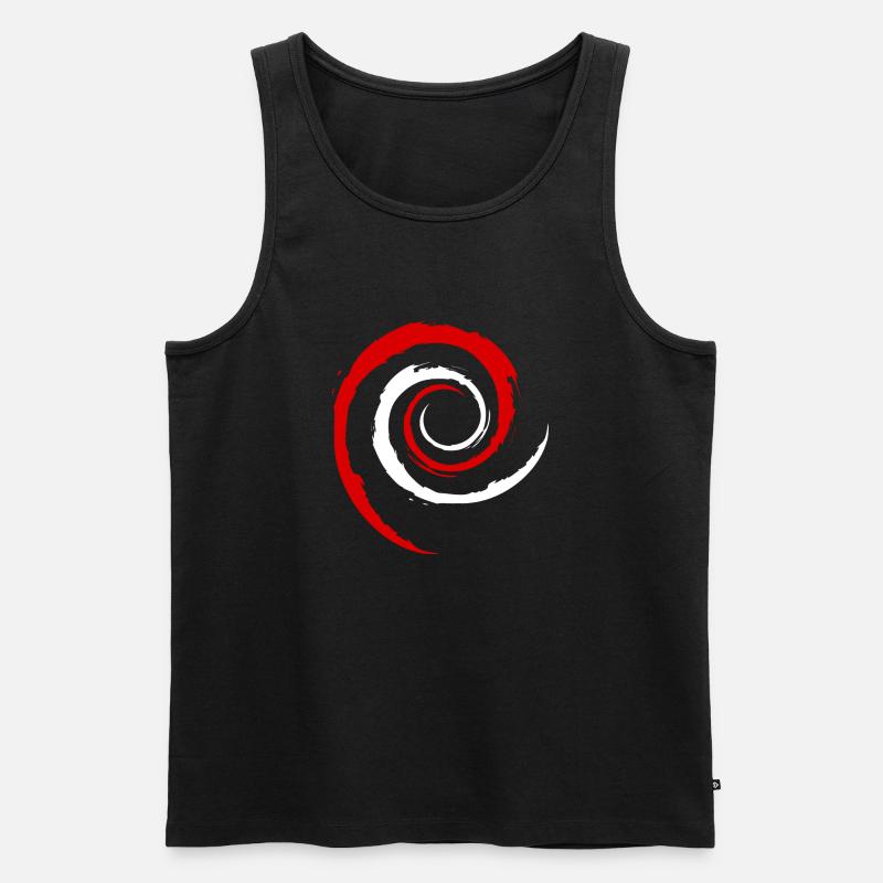 Austrian Debian Swirl - Männer Premium Bio Tank Top - Schwarz