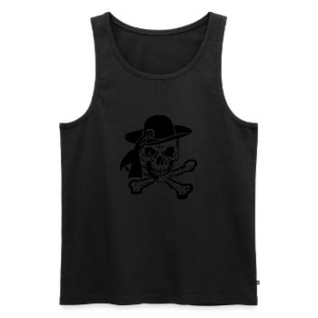head of death bone hat breton - Men's Premium Organic Tank Top - black - Front - Michal (187cm)