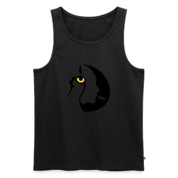 Chamane (œil droit) - Débardeur bio Premium Homme - noir - Devant - AI Model Male 178 light (178cm)