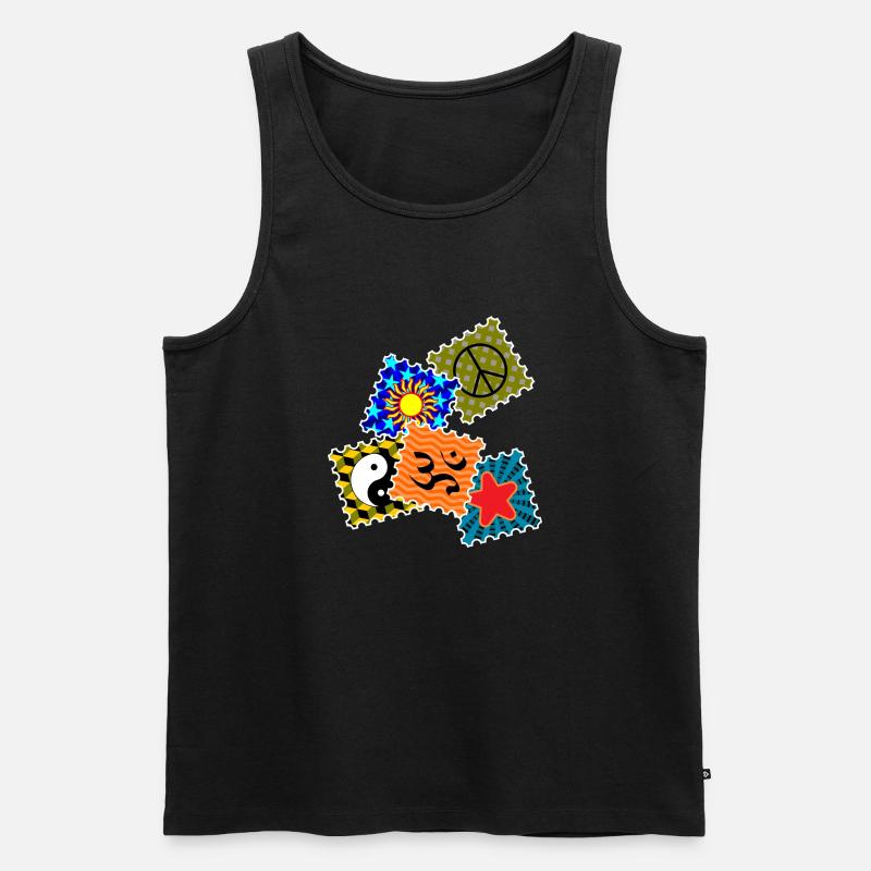 LSD Blotter__N002 - Männer Premium Bio Tank Top - Schwarz