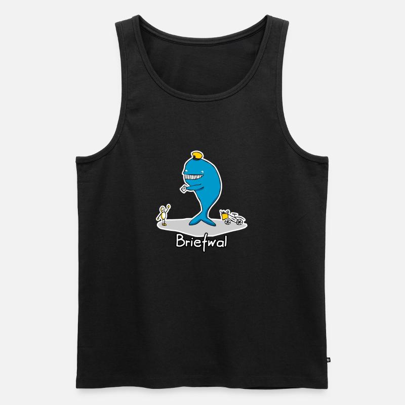 Briefwal - Männer Premium Bio Tank Top - Schwarz
