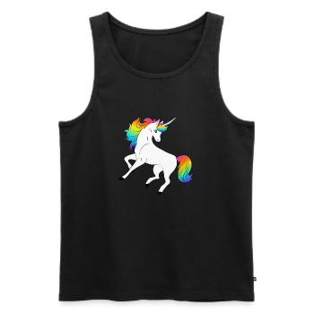 Einhorn - Männer Premium Bio Tank Top - Schwarz - Vorne - AI Model Male 178 light (178cm)