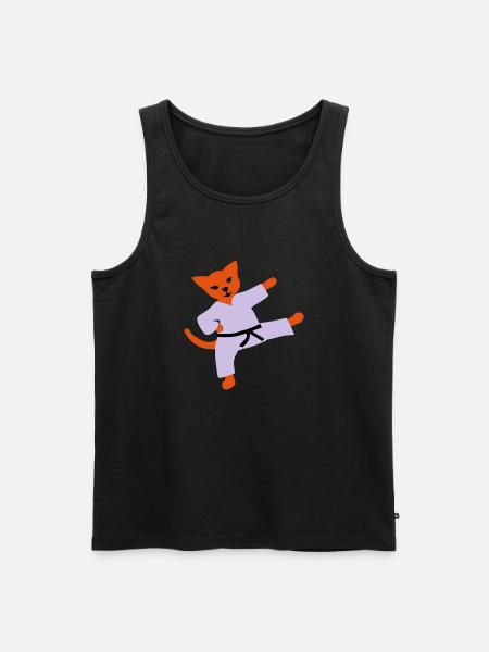 taekwondo cat - Men's Premium Organic Tank Top - black