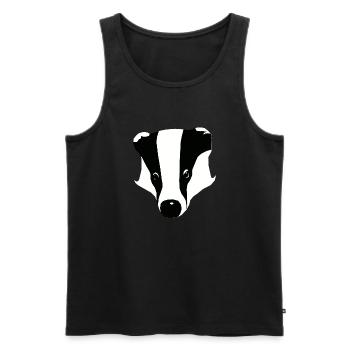 dachs - Männer Premium Bio Tank Top - Schwarz - Vorne - Michal (187cm)