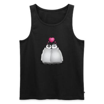 verliebte Pinguine - Men's Premium Organic Tank Top - black - Front - Michal (187cm)