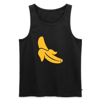 Banana - Men's Premium Organic Tank Top - black - Front - Michal (187cm)
