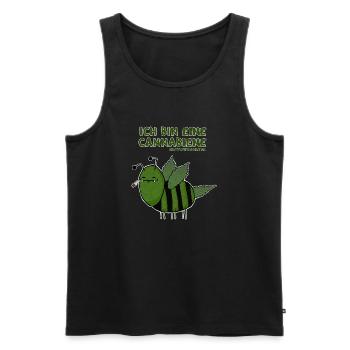 Cannabiene MP - Männer Premium Bio Tank Top - Schwarz - Vorne - Michal (187cm)