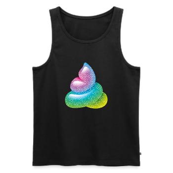 Smiley Glitter Poo - Männer Premium Bio Tank Top - Schwarz - Vorne - Michal (187cm)