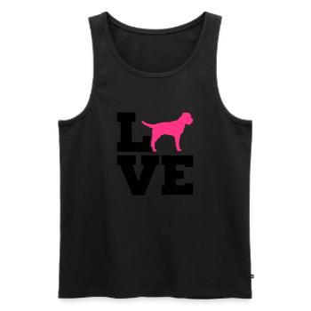 Border Terrier - Männer Premium Bio Tank Top - Schwarz - Vorne - AI Model Male 178 light (178cm)