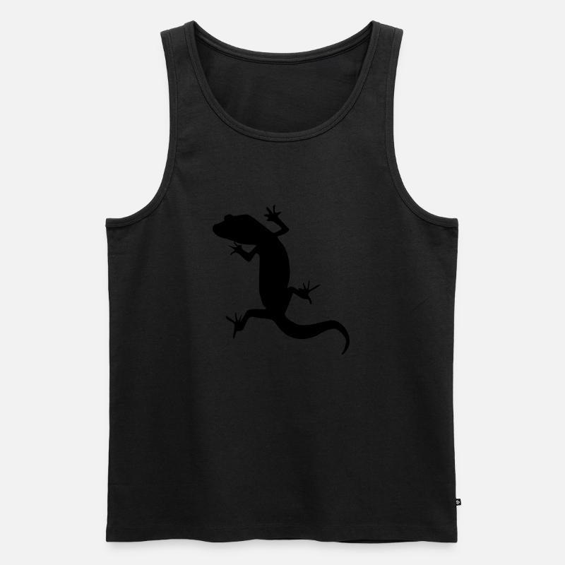 gecko silhouette - Männer Premium Bio Tank Top - Schwarz