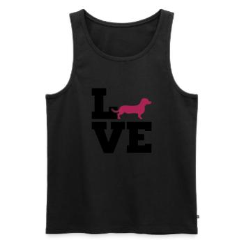 Dackel - Männer Premium Bio Tank Top - Schwarz - Vorne - AI Model Male 178 light (178cm)