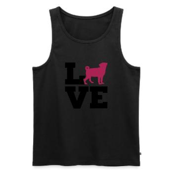Mops - Männer Premium Bio Tank Top - Schwarz - Vorne - AI Model Male 178 light (178cm)