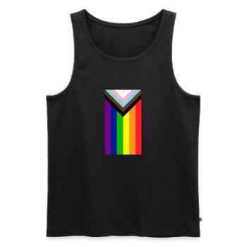 Gay Pride Rainbow Flag - Men's Premium Organic Tank Top - black - Front - Michal (187cm)