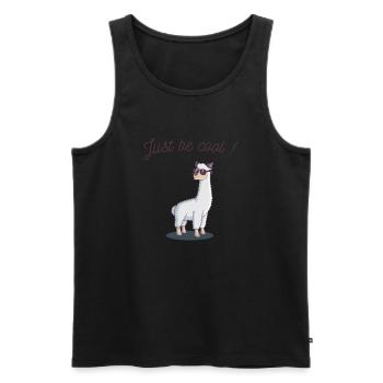 Just be cool! Cool llama - Men's Premium Organic Tank Top - black - Front - AI Model Male 178 light (178cm)