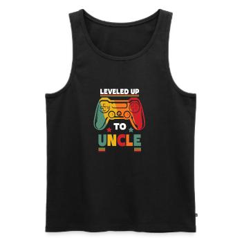 Leveled Up To Uncle - Männer Premium Bio Tank Top - Schwarz - Vorne - AI Model Male 178 light (178cm)