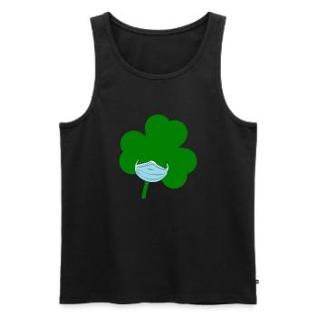 St. Patrick's Day Mask - Men's Premium Organic Tank Top - black - Front - Michal (187cm)