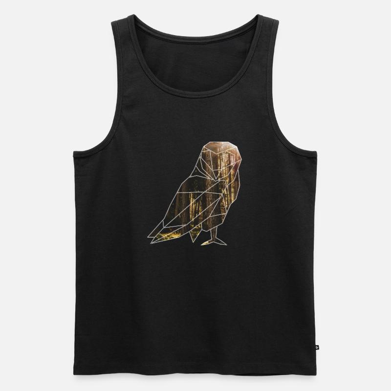 Die Eule im wald - Männer Premium Bio Tank Top - Schwarz